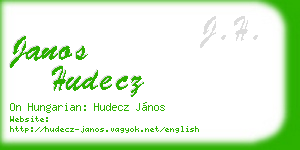 janos hudecz business card
