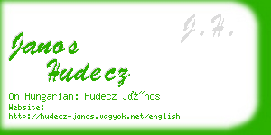 janos hudecz business card
